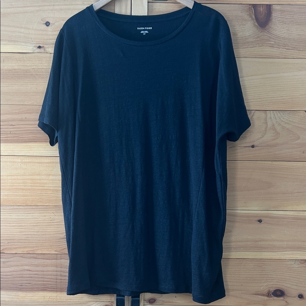 Eileen Fisher 100% Organic Linen Oversized Tee Tunic Dress